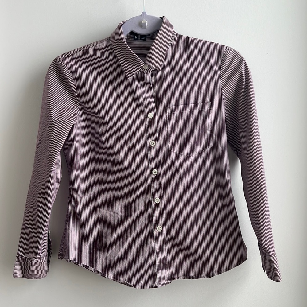Theory Button Down Trisann Hampden Stripes Blouse